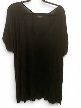 Jantie Design Black v Neck Short Sleeve Tee tunic 3x soft and light